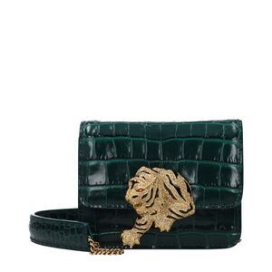 Roberto Cavalli Green Leather Clutch Women's Bag